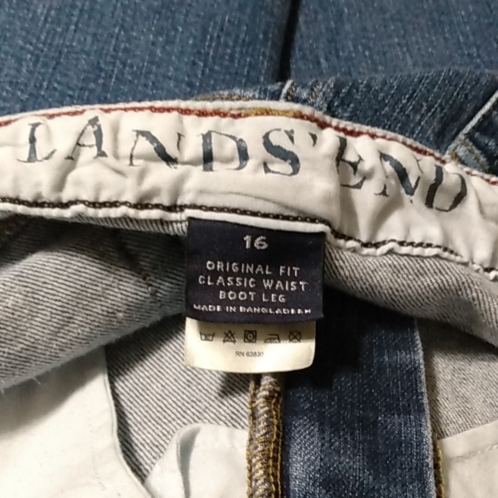 Lands End Classic Boot Five Pocket Jeans - Picture 6 of 12